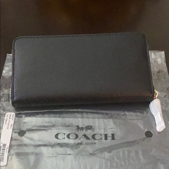 Black Coach zip accordion wallet - Picture 5 of 6
